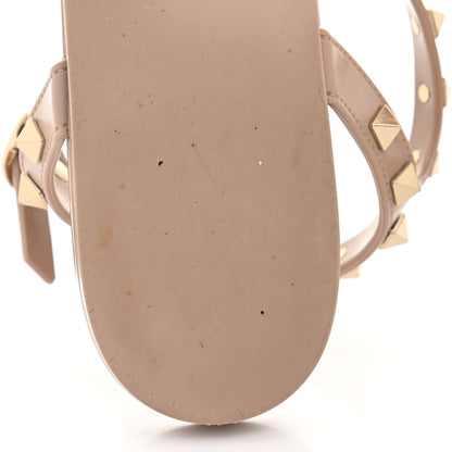 Valentino Garavani PVC Jelly Rockstud Caged Sandals 41 Poudre 8 of 9