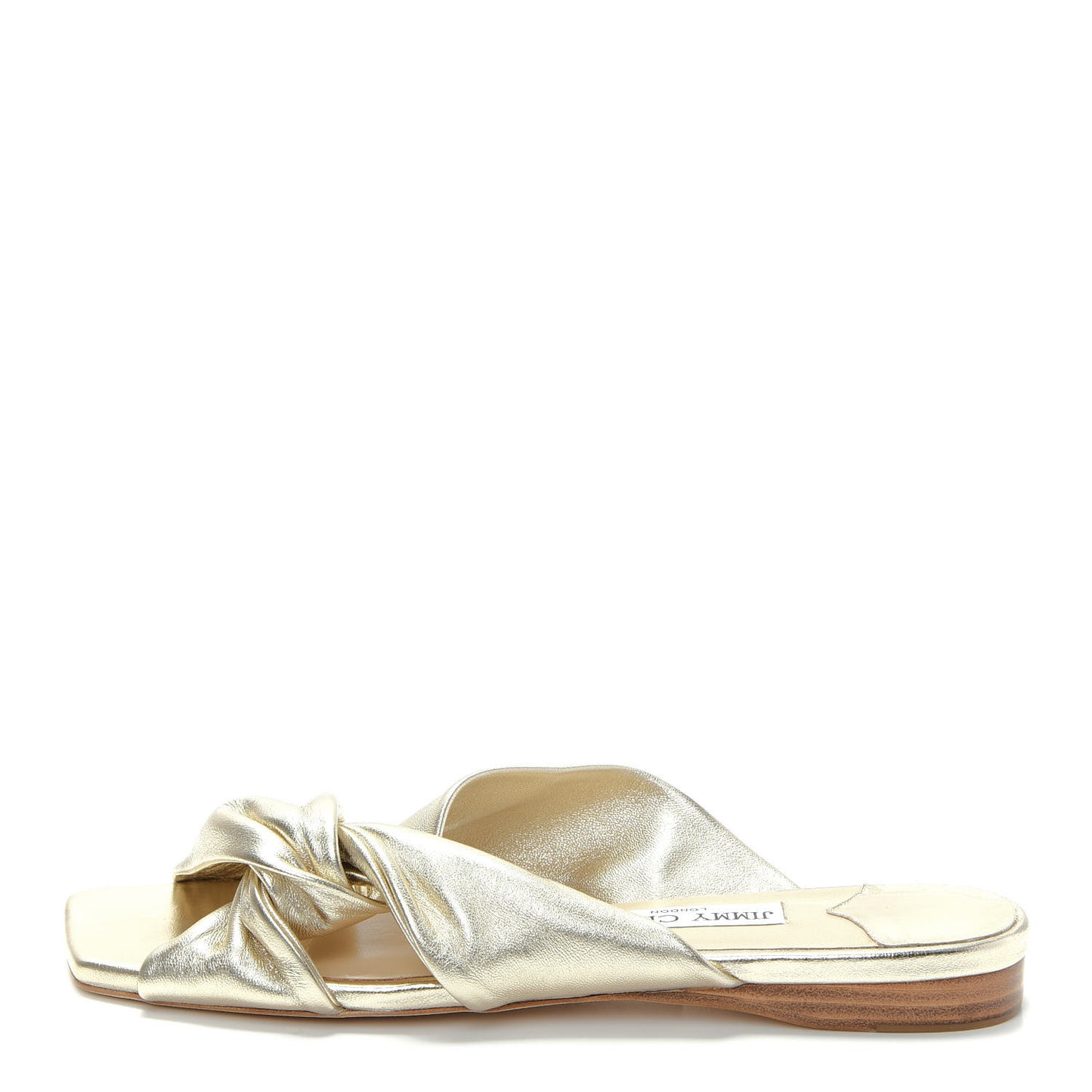 Metallic Nappa Narisa Flat Sandals 38.5 Champagne