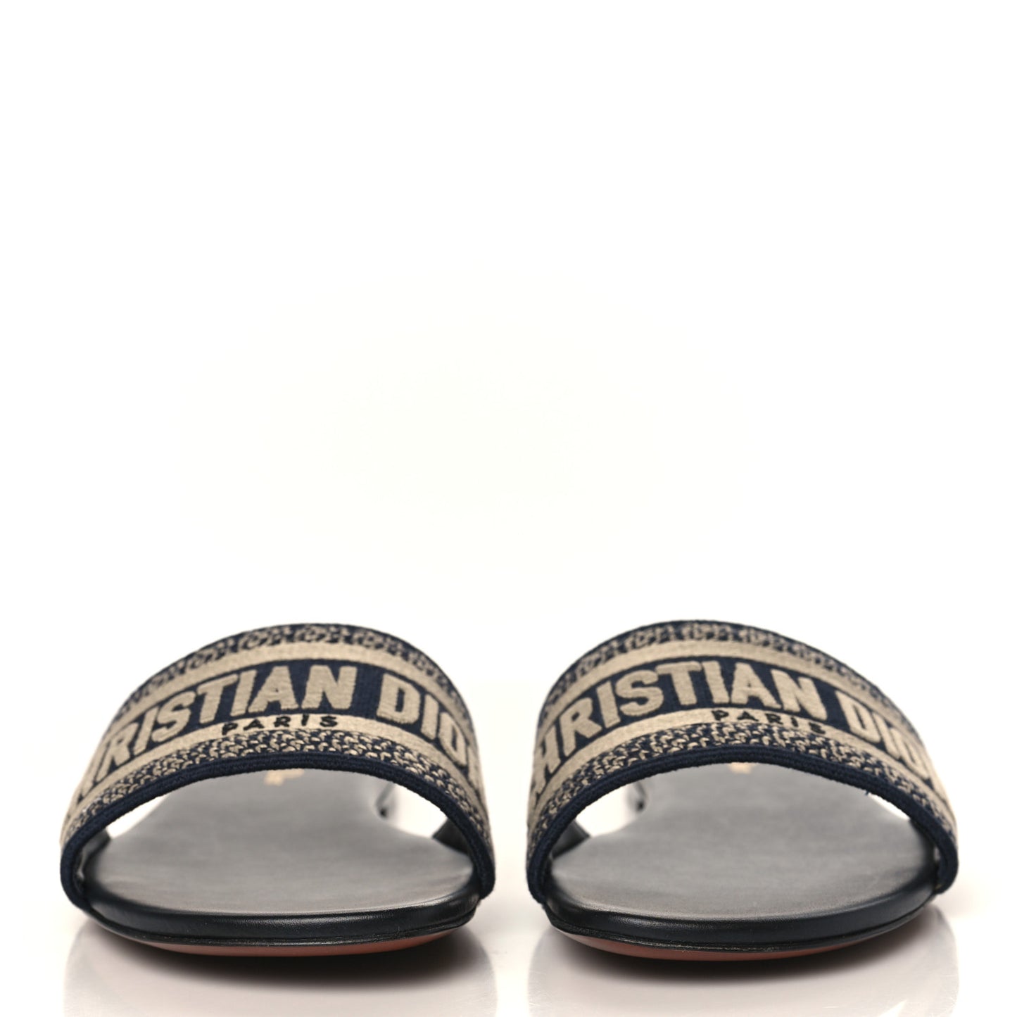 Canvas Embroidered Dway Mules Slide Sandals 41 Deep Blue