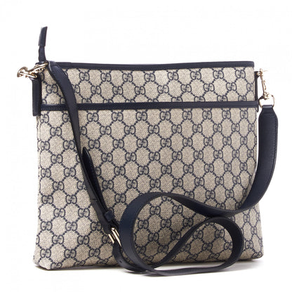 Gucci GG Plus Monogram Medium Flat Messenger Bag Navy 2 of 8