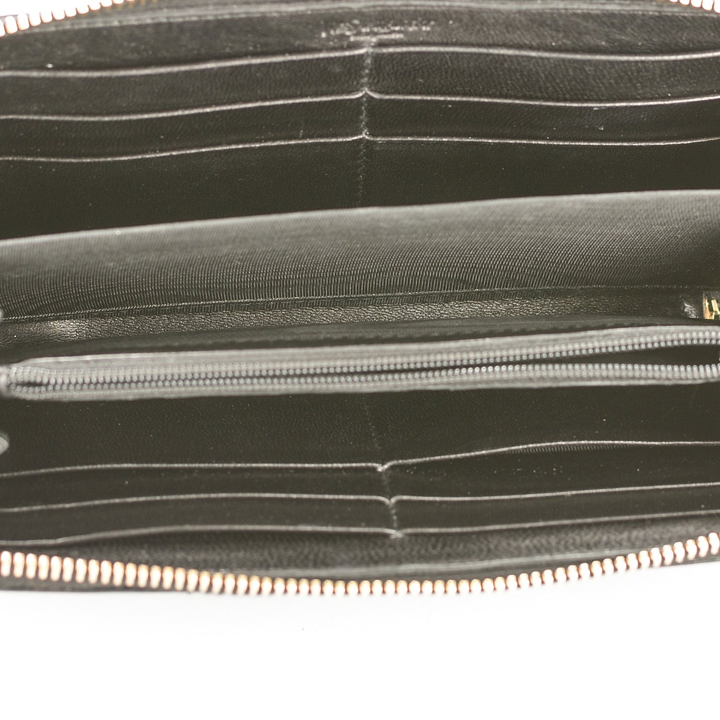 Patent Y Mail Zip Around Wallet Black