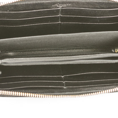 Saint Laurent Patent Y Mail Zip Around Wallet Black 5 of 7