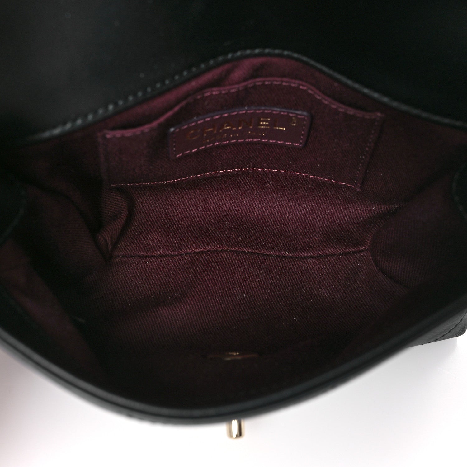 Chanel Calfskin Chevron Stitched Coco Waist Bag Black 5 of 9