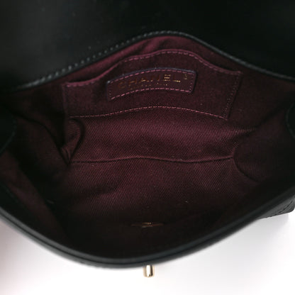 Chanel Calfskin Chevron Stitched Coco Waist Bag Black 5 of 9