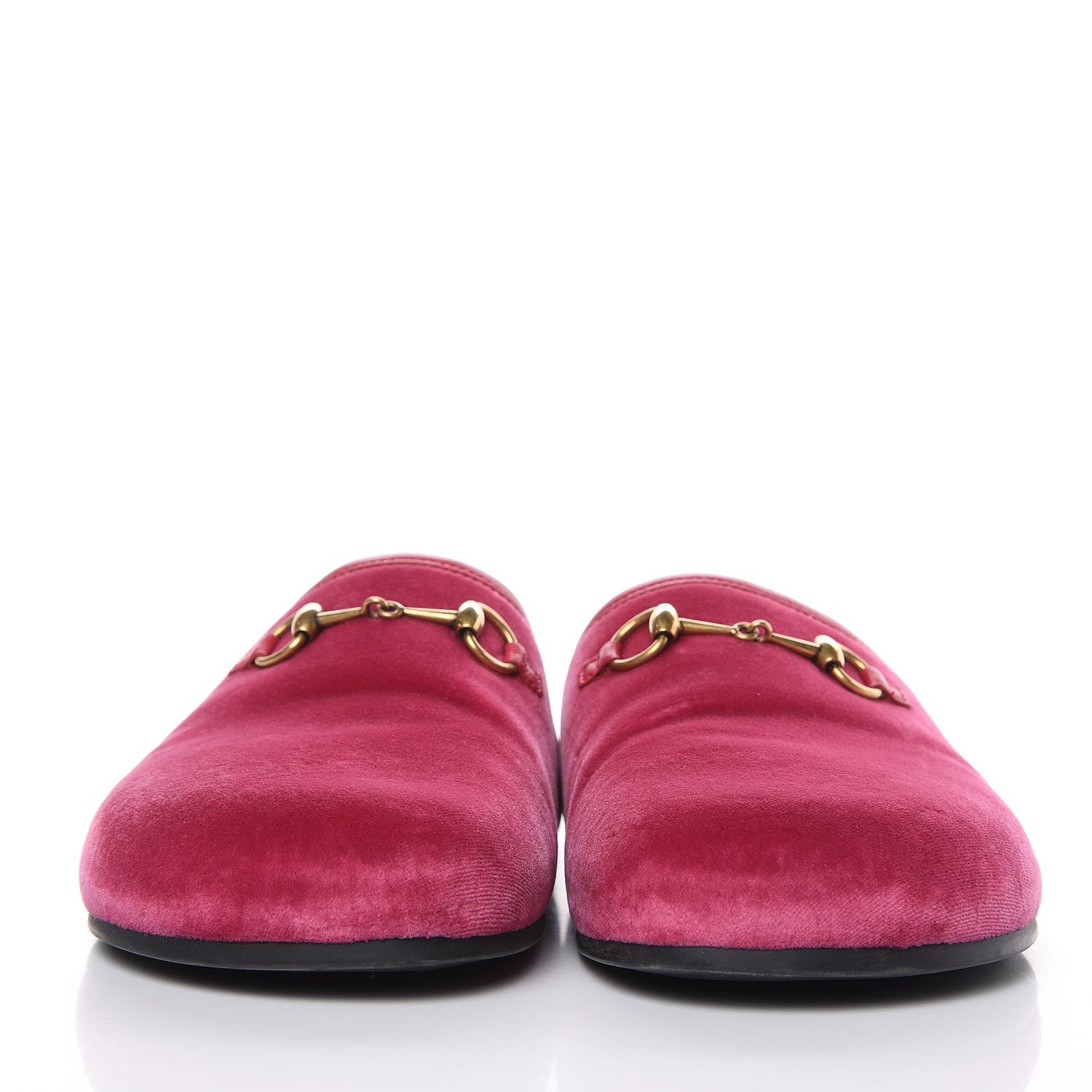 Gucci Softy Velvet Malaga Kid Womens Horsebit River Slippers 37.5 Light Raspberry Rose 2 of 10