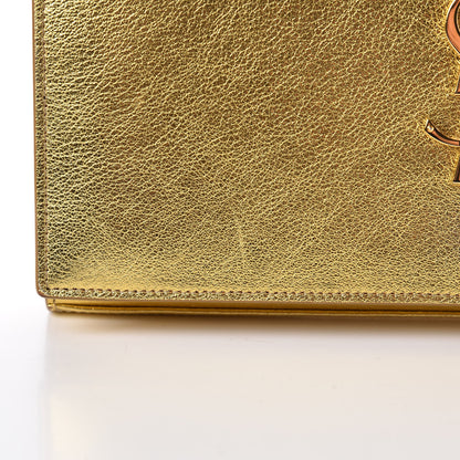 Saint Laurent Metallic Calfskin Monogram Chain Wallet Gold 9 of 15
