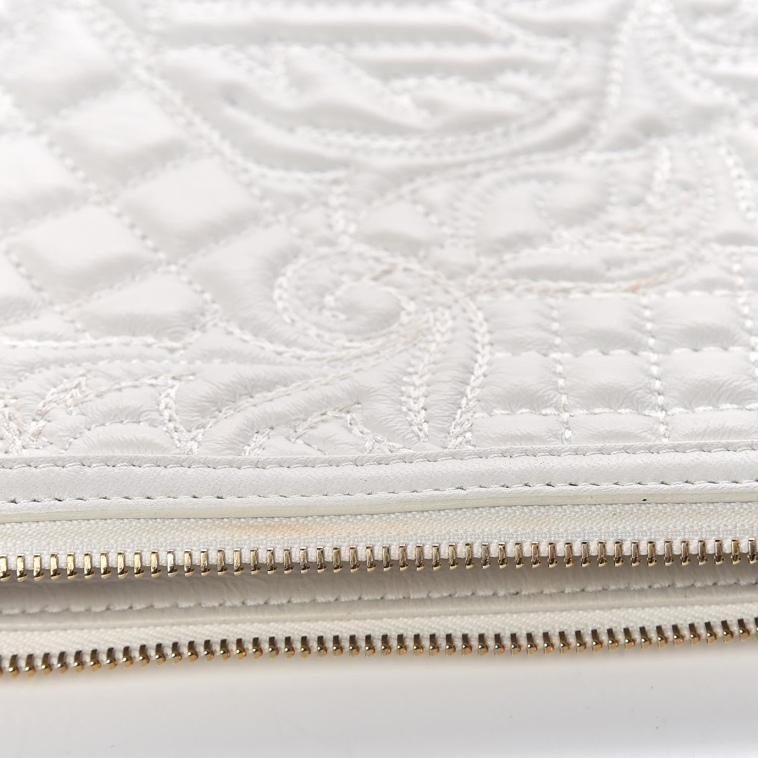 Versace Nappa Barocco Quilted Vanitas Chain Crossbody Bag White 8 of 11