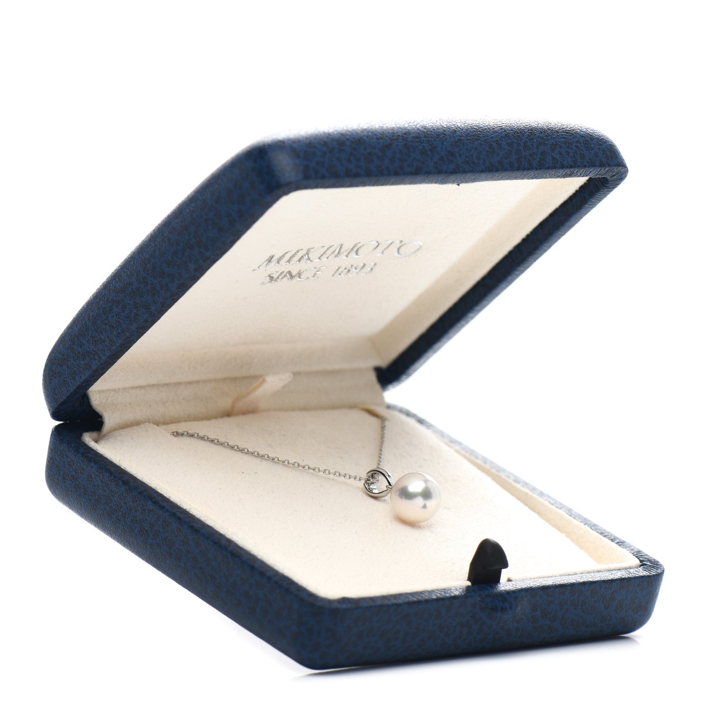 18K White Gold Akoya Pearl 7.5mm Pendant Necklace