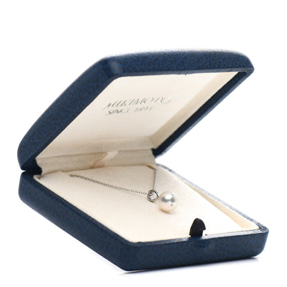 Mikimoto 18K White Gold Akoya Pearl 7.5mm Pendant Necklace 5 of 5