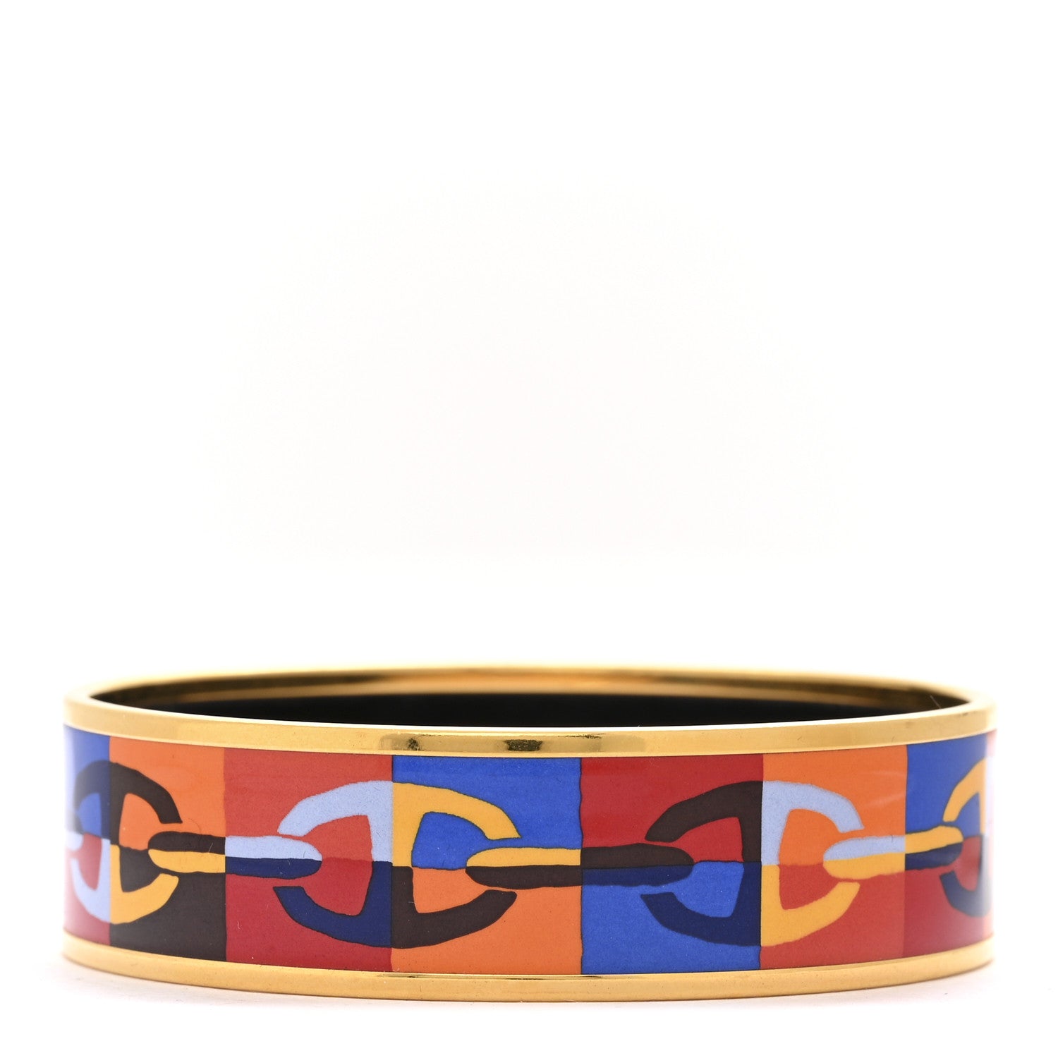 Hermes Enamel Printed Optique Chaine D'Ancre Wide Bracelet 65 3 of 6