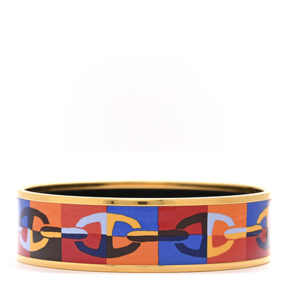 Hermes Enamel Printed Optique Chaine D'Ancre Wide Bracelet 65 3 of 6