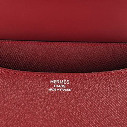 Hermes Epsom Enamel Constance 24 Rouge H Bleu Nuit 6 of 9