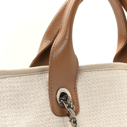 Chanel Canvas Large Shopping Tote White Beige 11 of 11