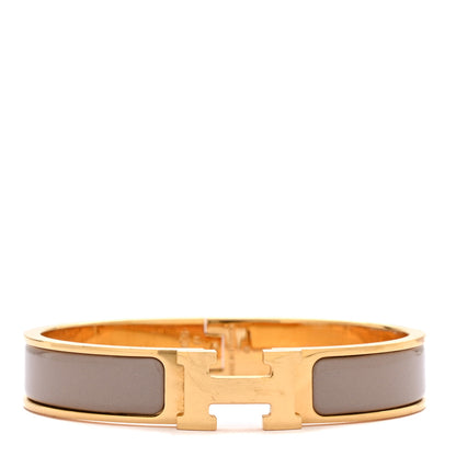 Hermes Enamel Narrow Clic Clac H Bracelet GM Marron Glace 1 of 6