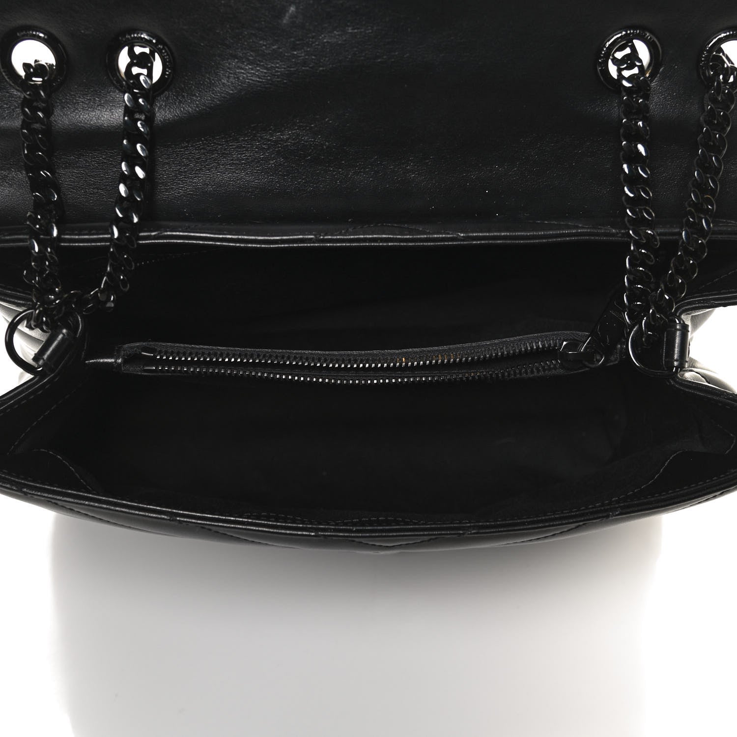 Saint Laurent Calfskin Y Quilted Monogram Medium Loulou Chain Satchel Black 5 of 14