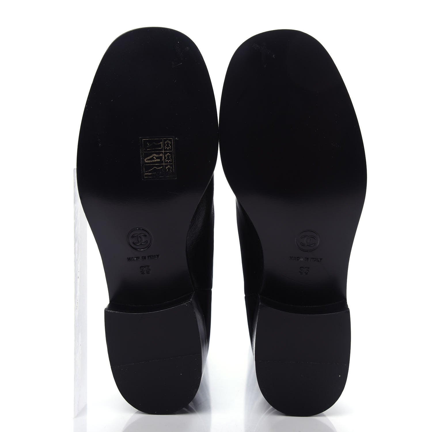 Chanel Glazed Calfskin CC High Boots 35 Black 6 of 10