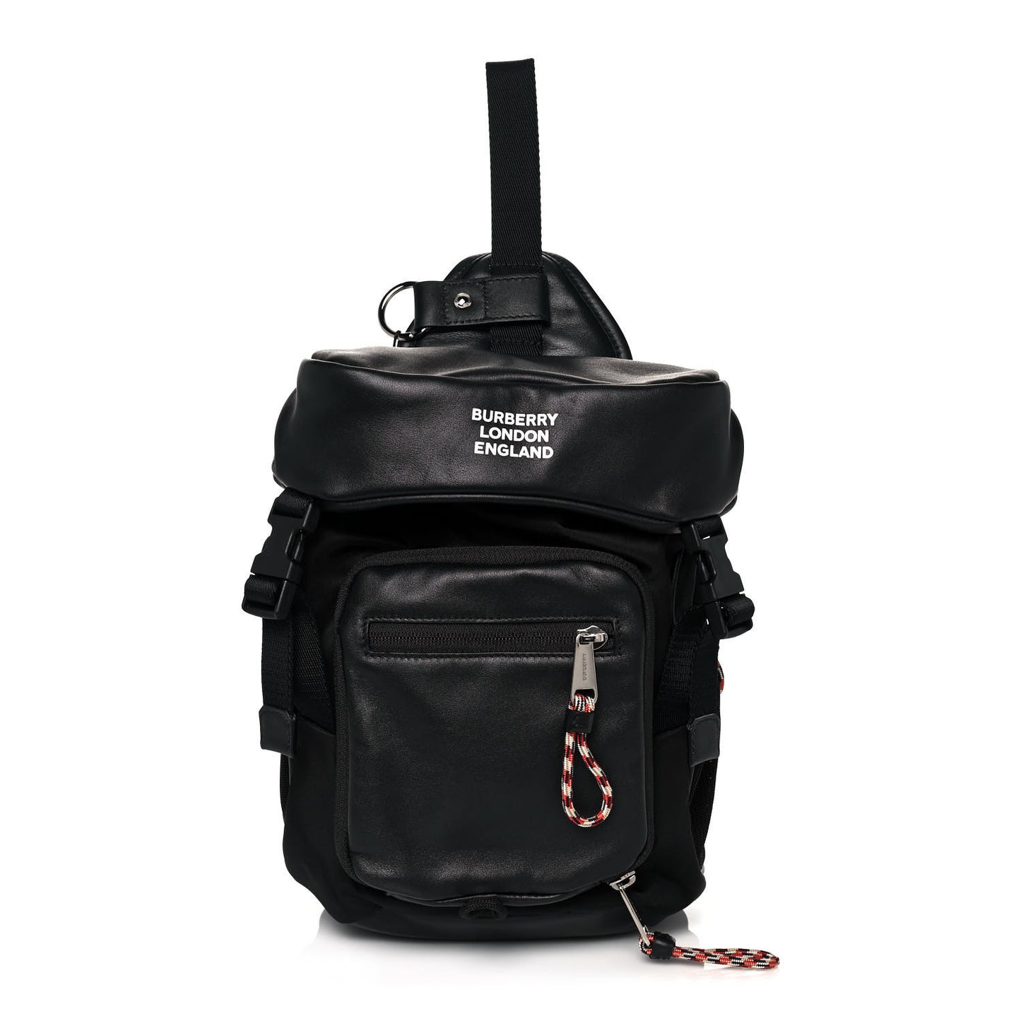Lambskin Nylon Medium Leo Sling Bag Black