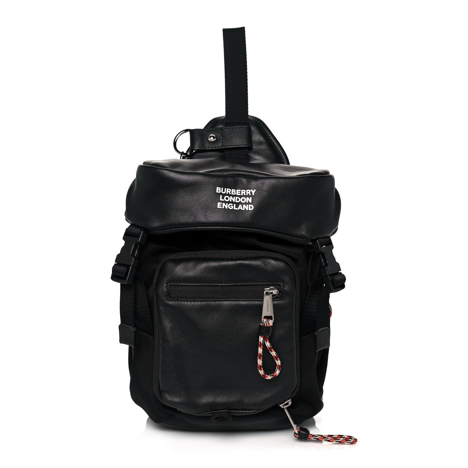Burberry Lambskin Nylon Medium Leo Sling Bag Black 1 of 11