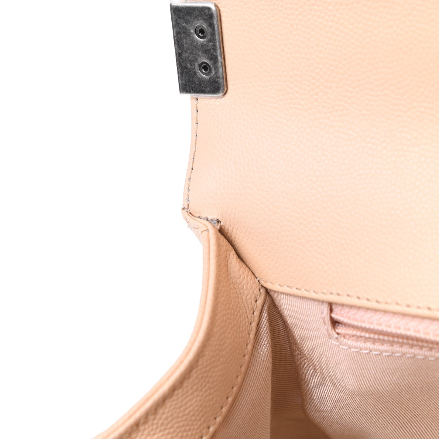 Caviar Chevron Quilted New Medium Boy Flap Light Beige