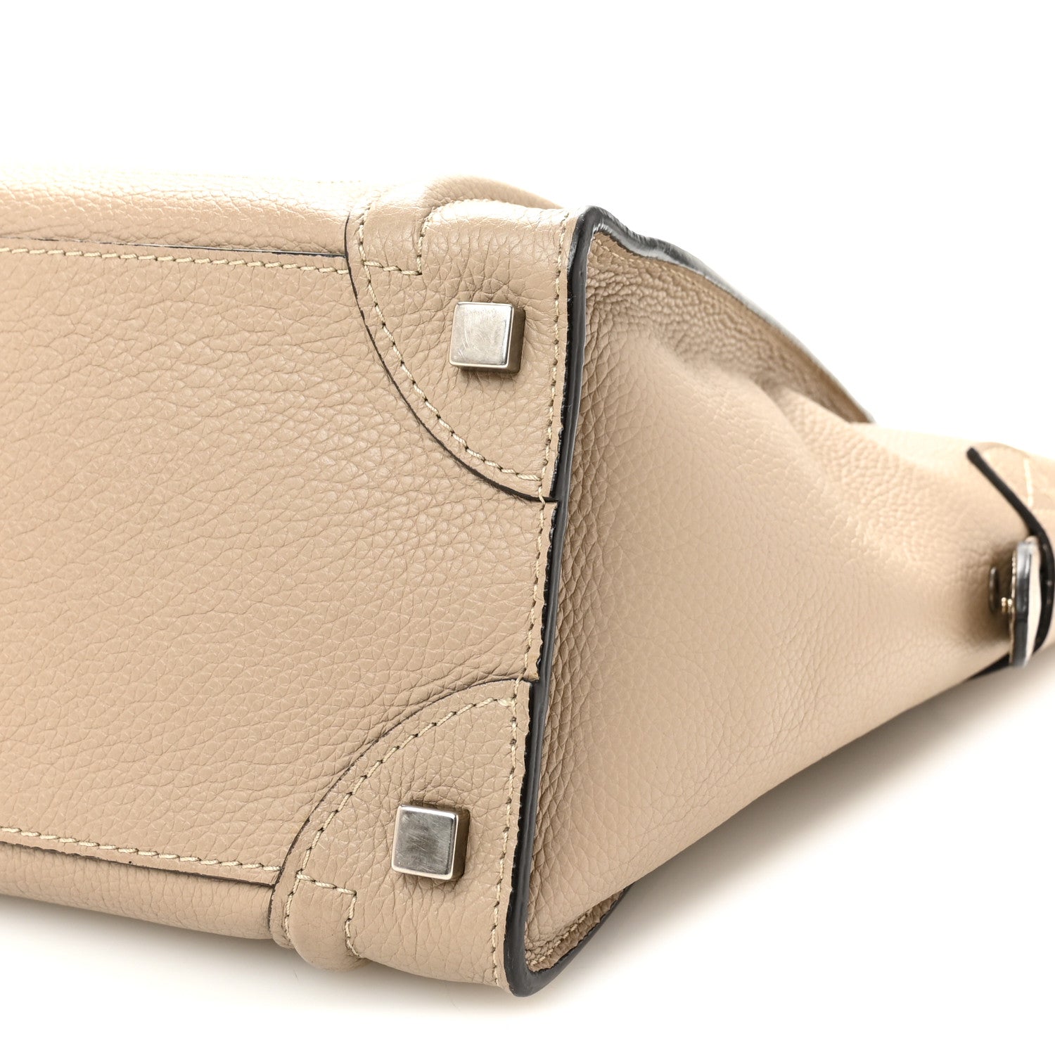 Celine Drummed Calfskin Micro Luggage Dune 10 of 10