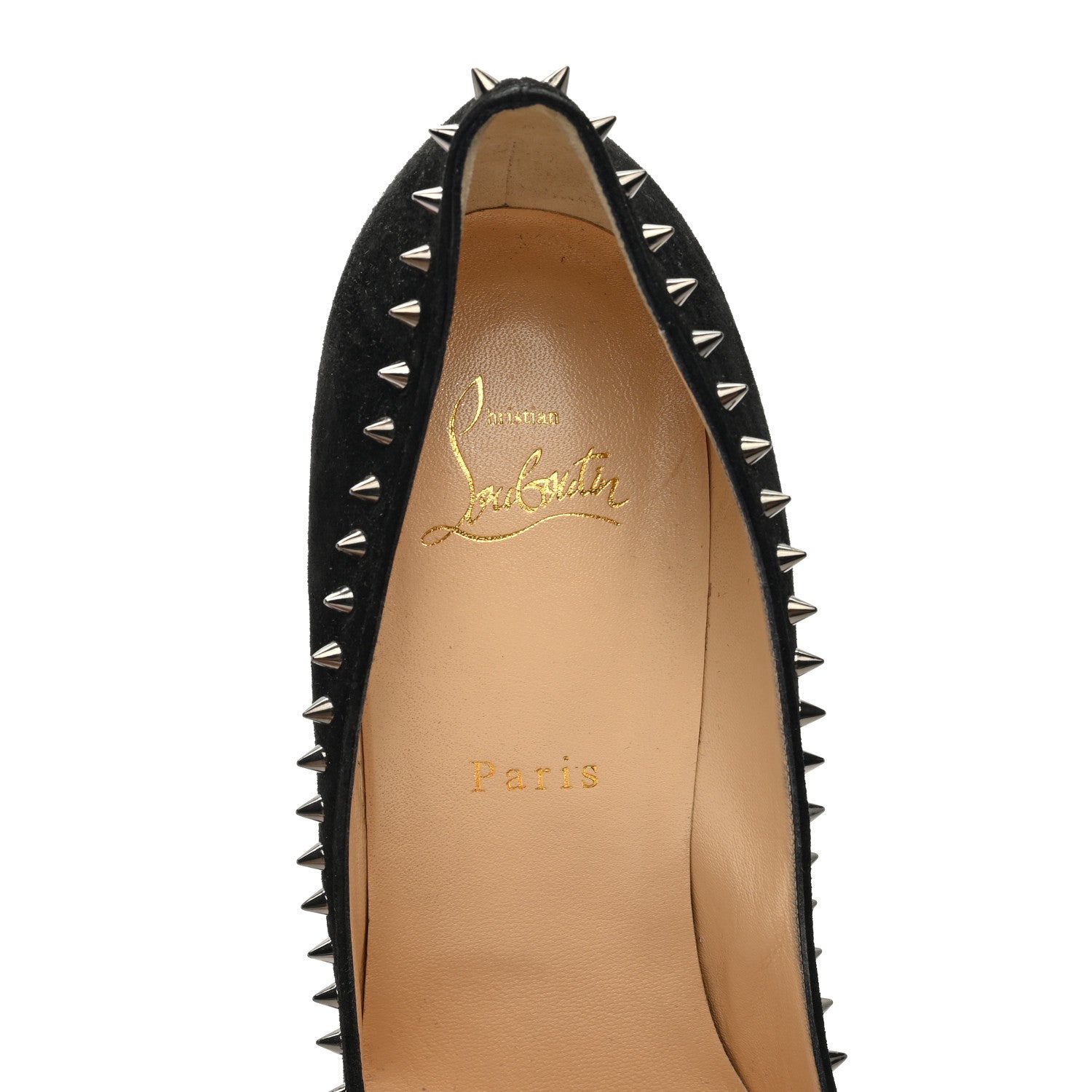 Christian Louboutin Suede Studded Anjalina 85 Pumps 40.5 Black 8 of 8