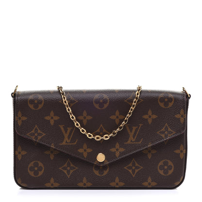 Louis Vuitton Monogram Pochette Felicie Chain Wallet Fuchsia 1 of 12