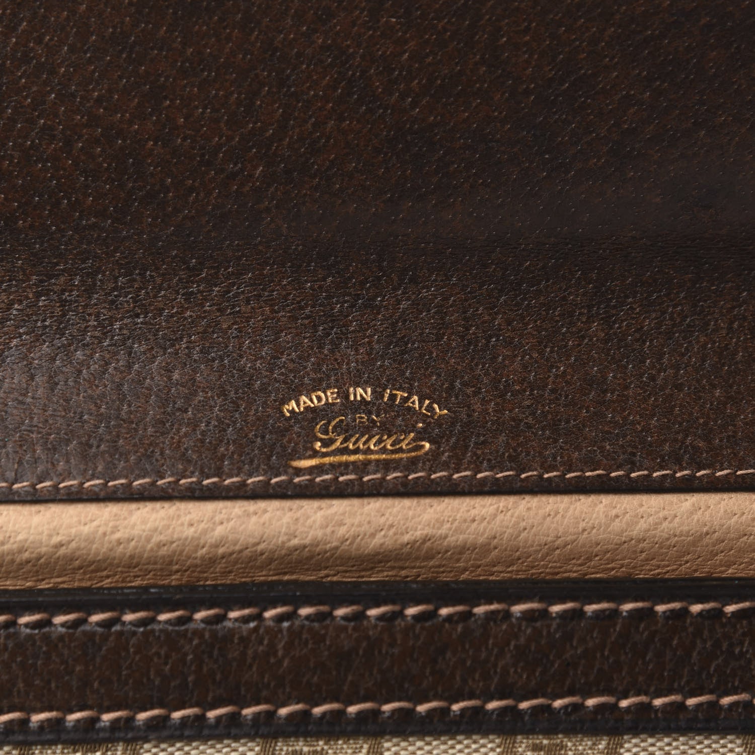 Gucci Monogram Flap Clutch Brown 6 of 7