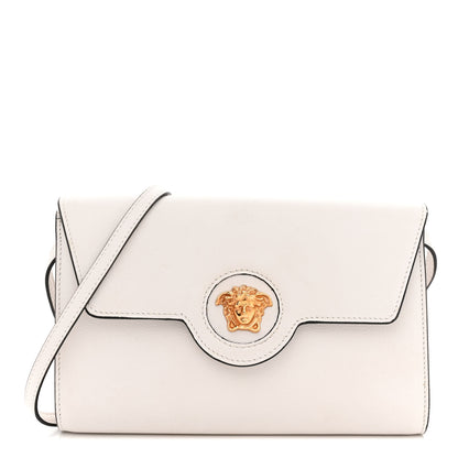 Versace Grained Calfskin La Medusa Crossbody Bag White 1 of 14