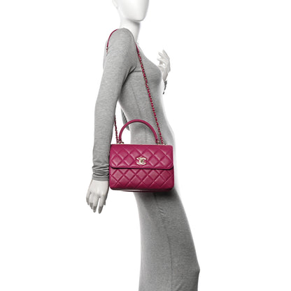 Chanel Lambskin Quilted Small Trendy CC Dual Handle Flap Bag Dark Pink 2 of 10