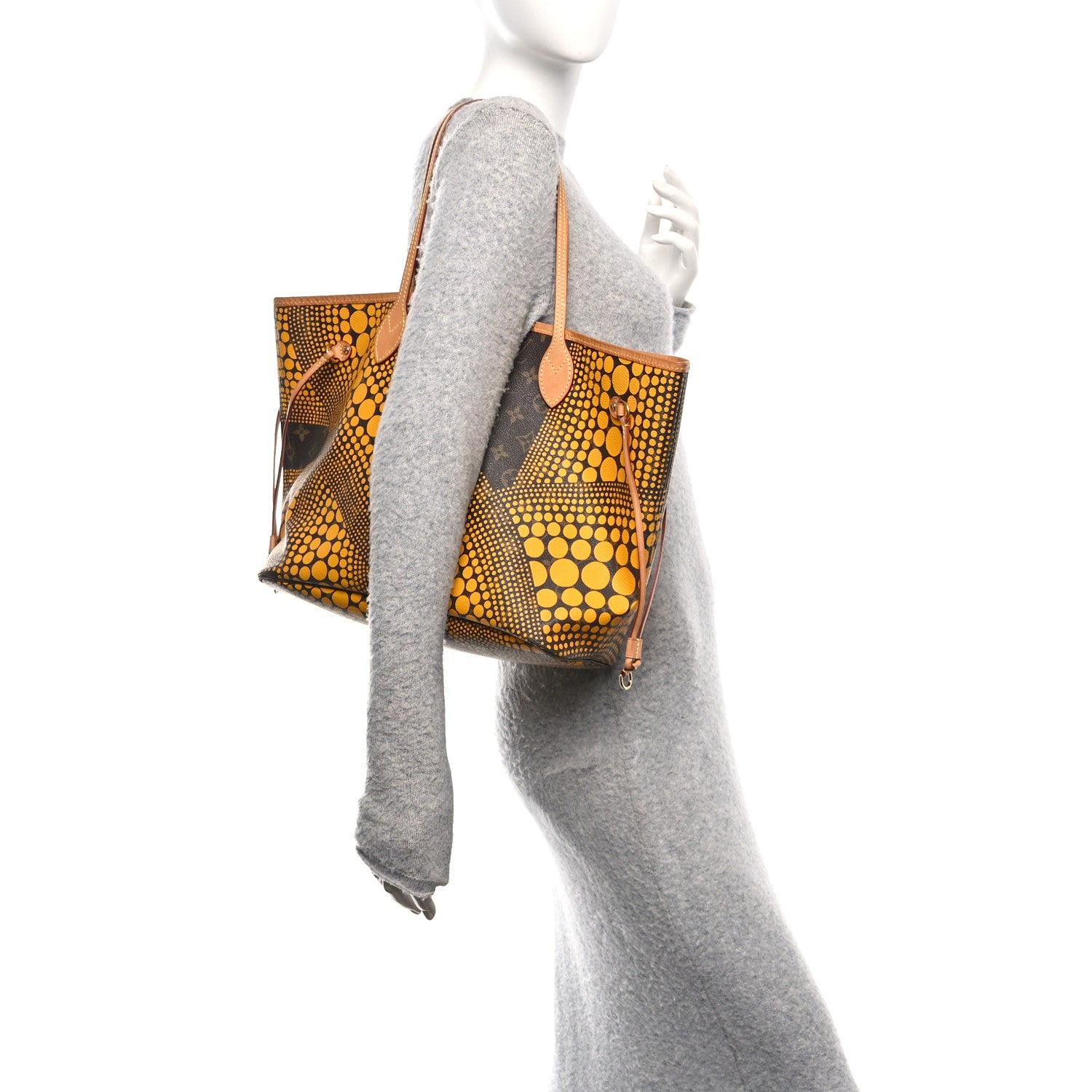 Louis Vuitton Monogram Kusama Waves Neverfull MM Yellow 2 of 10