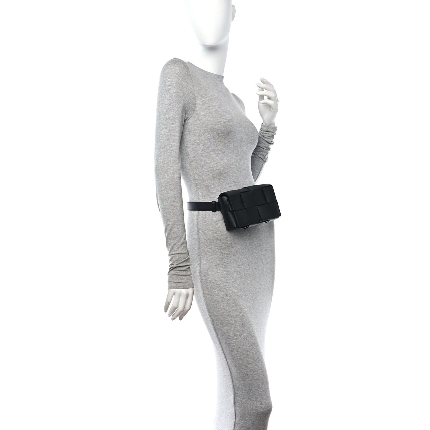 Nappa Maxi Intreccio The Belt Cassette Bag Black