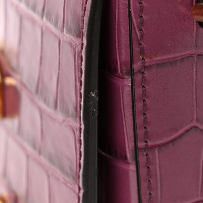 Chloe Calfskin Crocodile Embossed Mini C Double Carry Crushed Violet 12 of 12