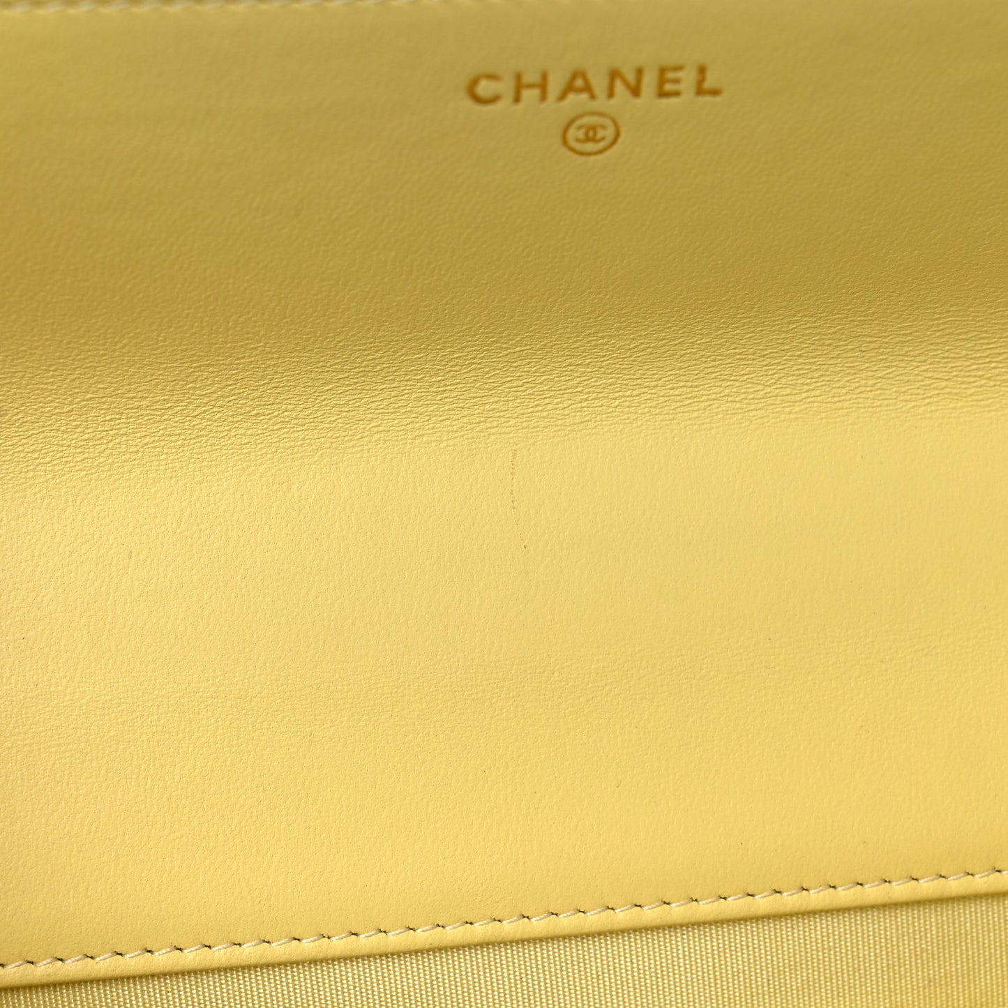Lambskin Quilted Trendy CC Wallet On Chain WOC Yellow