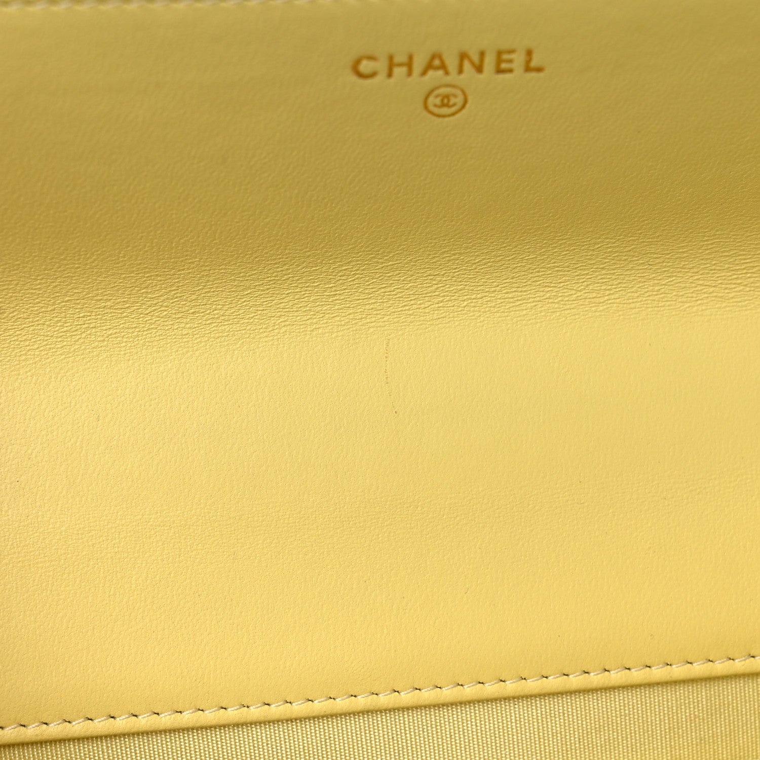 Chanel Lambskin Quilted Trendy CC Wallet On Chain WOC Yellow 15 of 24