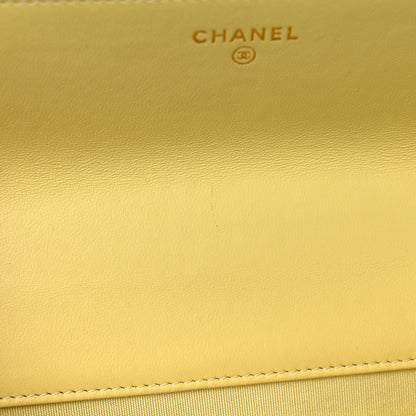 Chanel Lambskin Quilted Trendy CC Wallet On Chain WOC Yellow 15 of 24