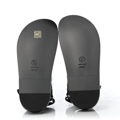 Chanel Lambskin Velcro Dad Sandals 35.5 Black 4 of 4