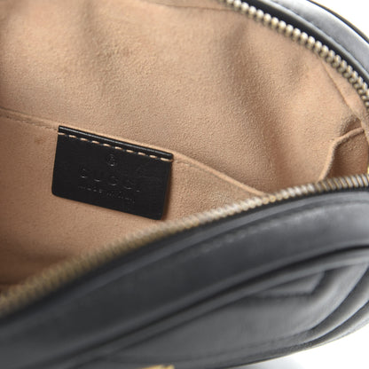 Gucci Calfskin Matelasse GG Marmont Belt Bag 85 34 Black 8 of 10