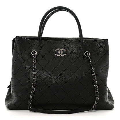 Chanel Grained Vegetal Calfskin Urban Shopping Tote Black 1 of 15