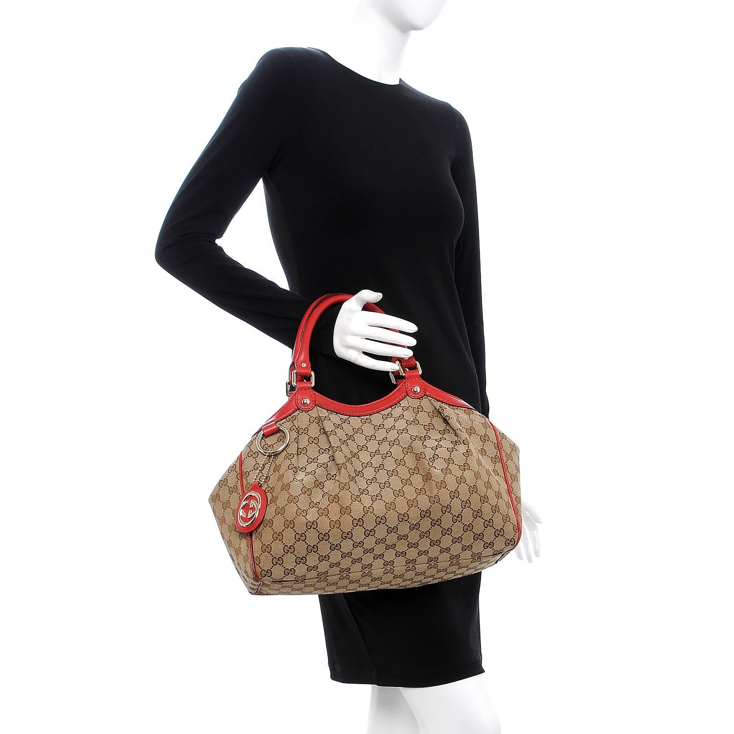 Gucci Monogram Medium Sukey Tote Red 2 of 15