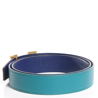 Hermes Swift Epsom Reversible Brushed Constance 32mm H Belt 95 Malachite Bleu Sapphire 3 of 9