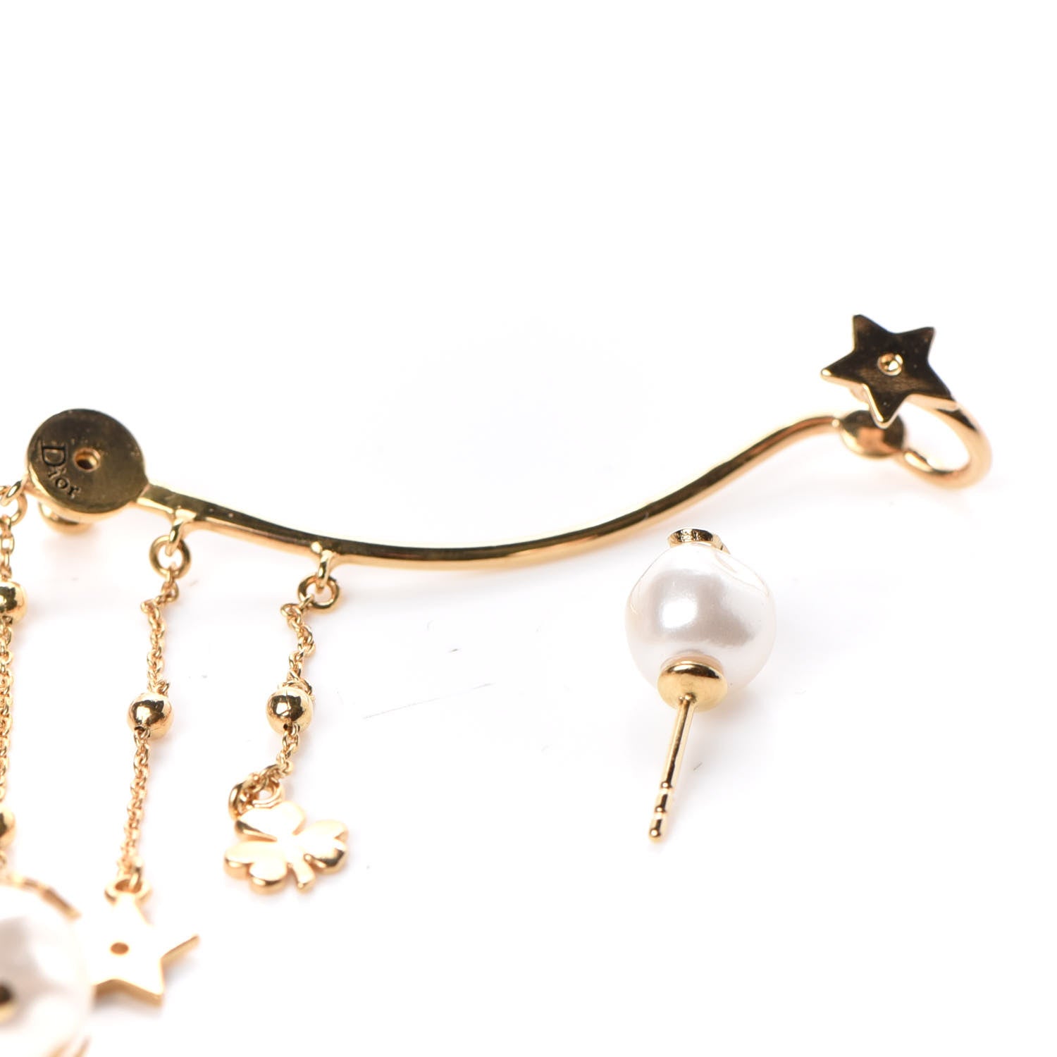 Christian Dior Pearl Shiny-D Earring Gold 3 of 5