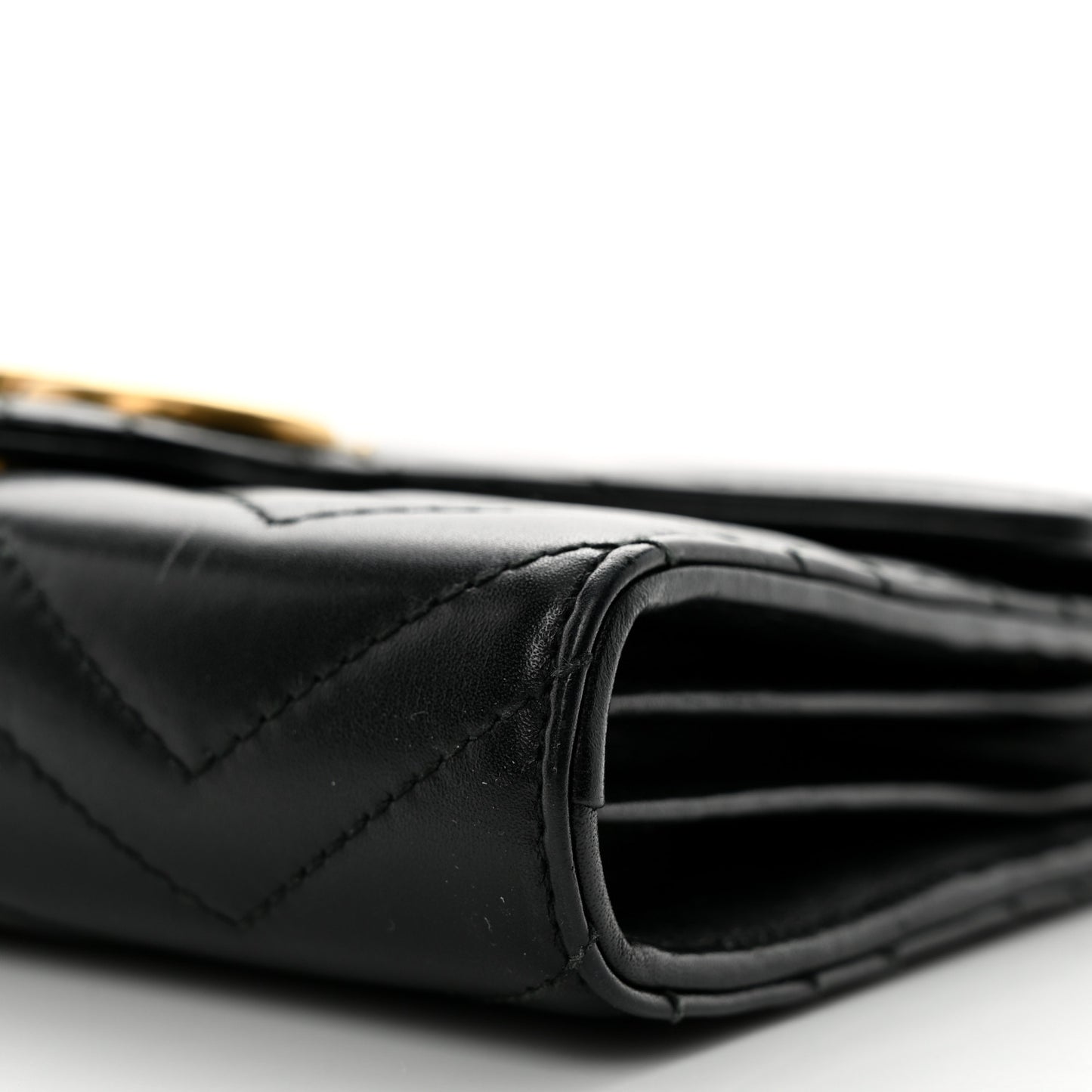 Calfskin Matelasse GG Marmont Chain Wallet Black