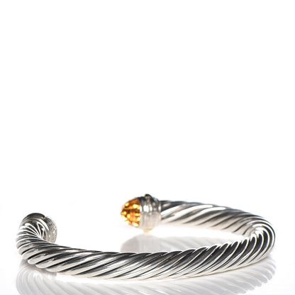 David Yurman Sterling Silver 14K Yellow Gold Citrine 7mm Cable Classics Bracelet 3 of 5
