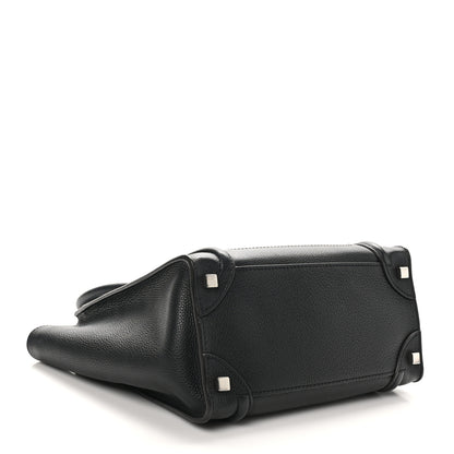 Celine Drummed Calfskin Micro Luggage Black 4 of 9