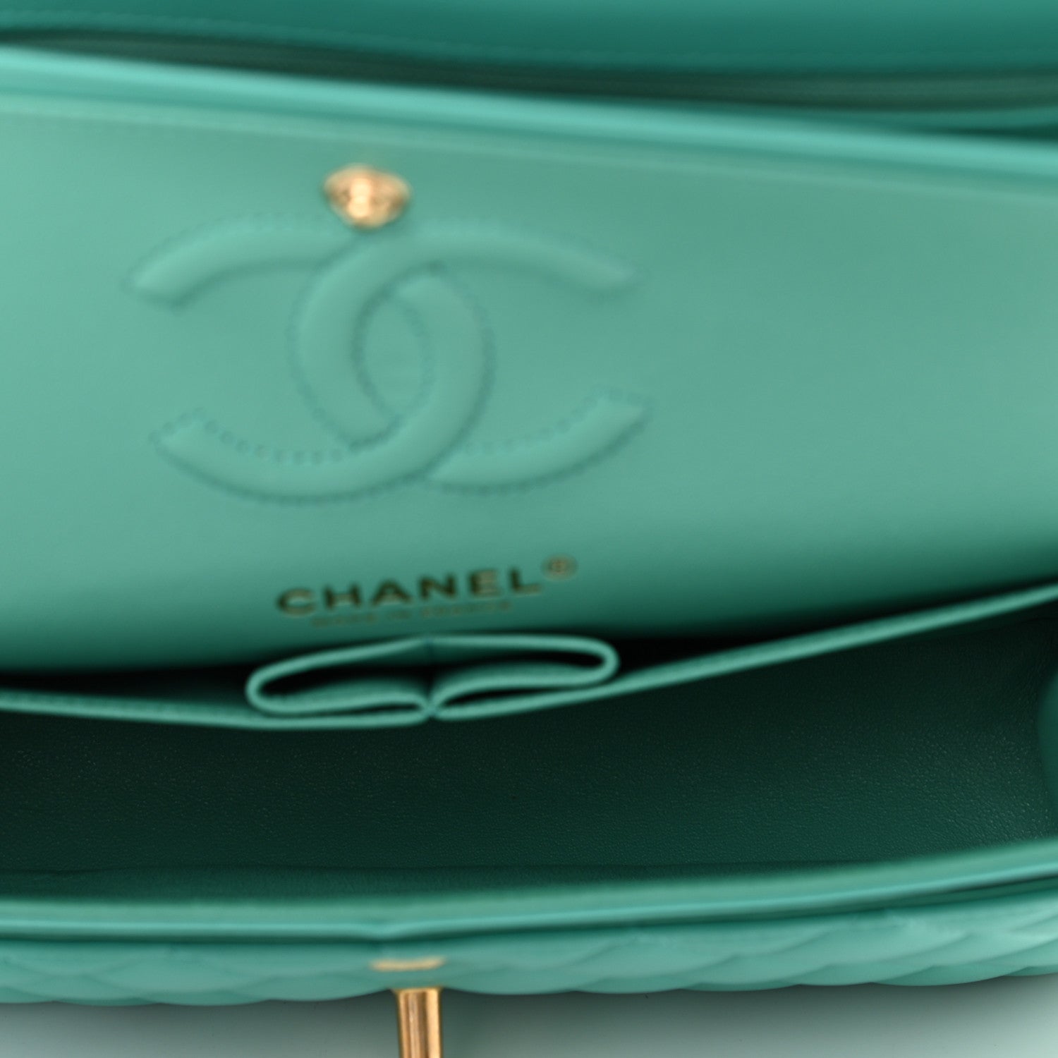 Chanel Lambskin Quilted Small Double Flap Green 4 of 9