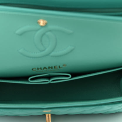 Chanel Lambskin Quilted Small Double Flap Green 4 of 9