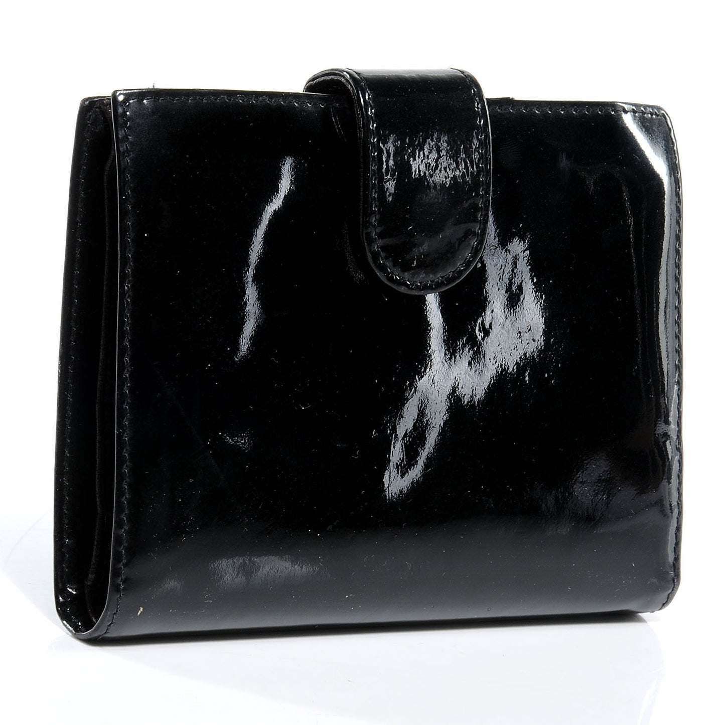 Patent CC French Wallet Black