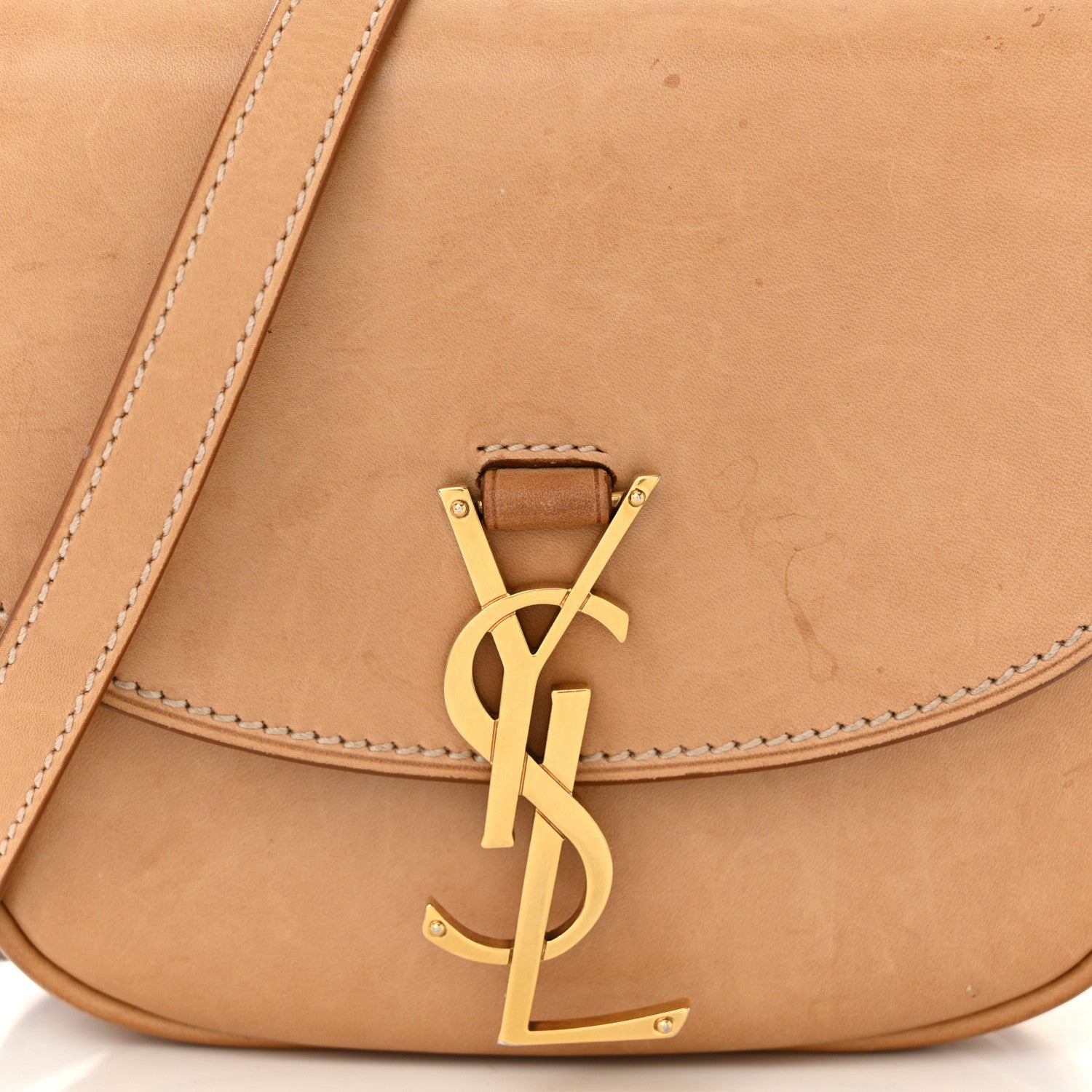 Saint Laurent Smooth Vintage Calfskin Small Kaia Satchel Brown Gold 8 of 13