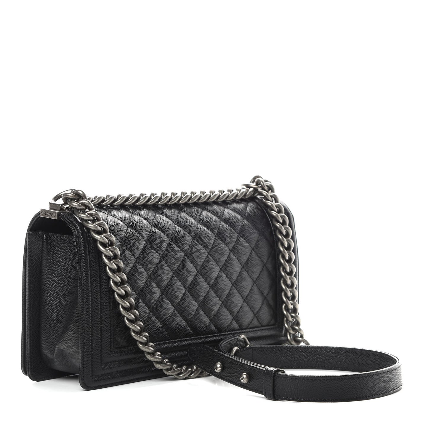 Caviar Quilted Medium Boy Flap Black