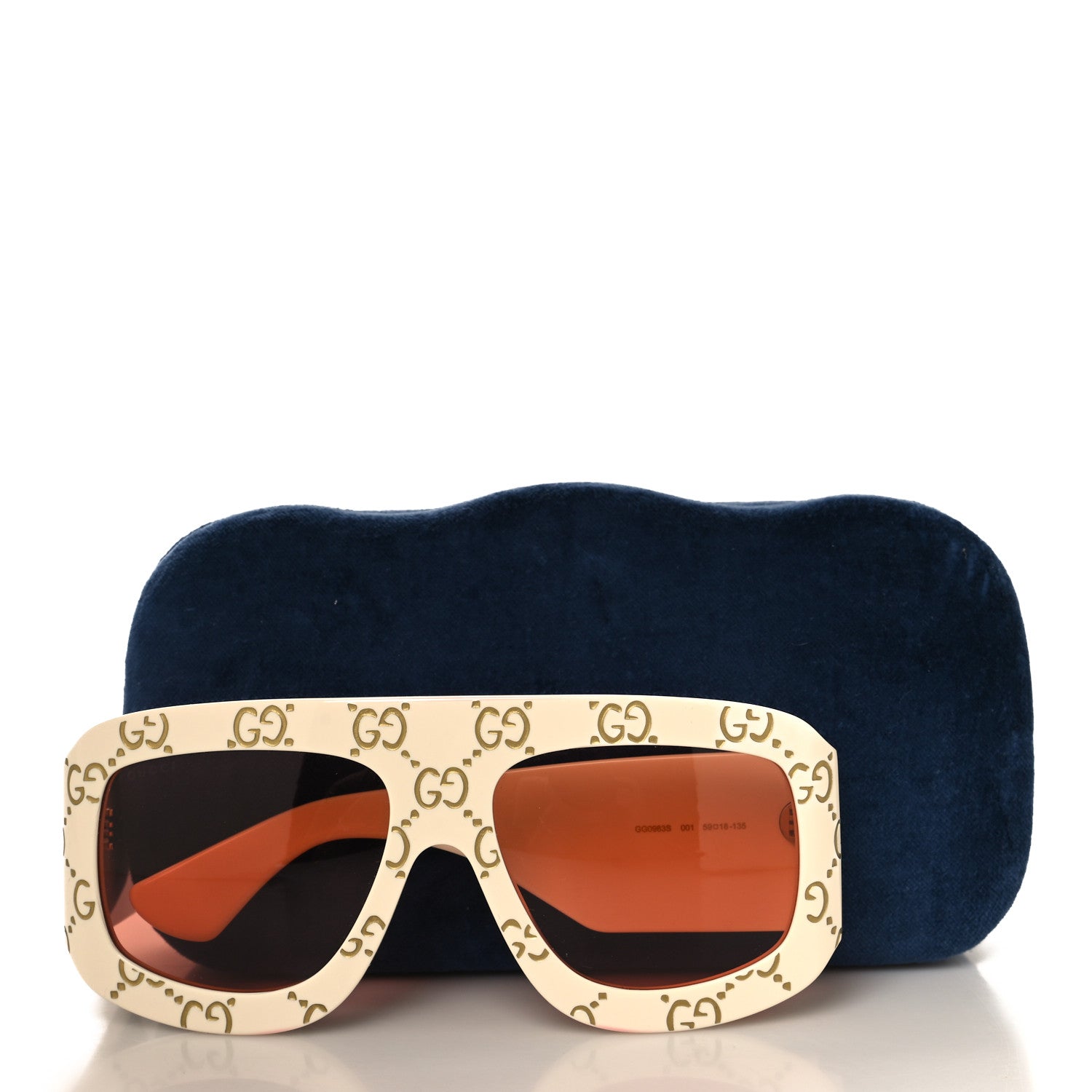 Gucci Acetate Monogram Shield Sunglasses GG0983S White 7 of 7